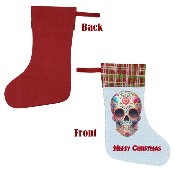 Dad Skull Sequin Christmas Stocking