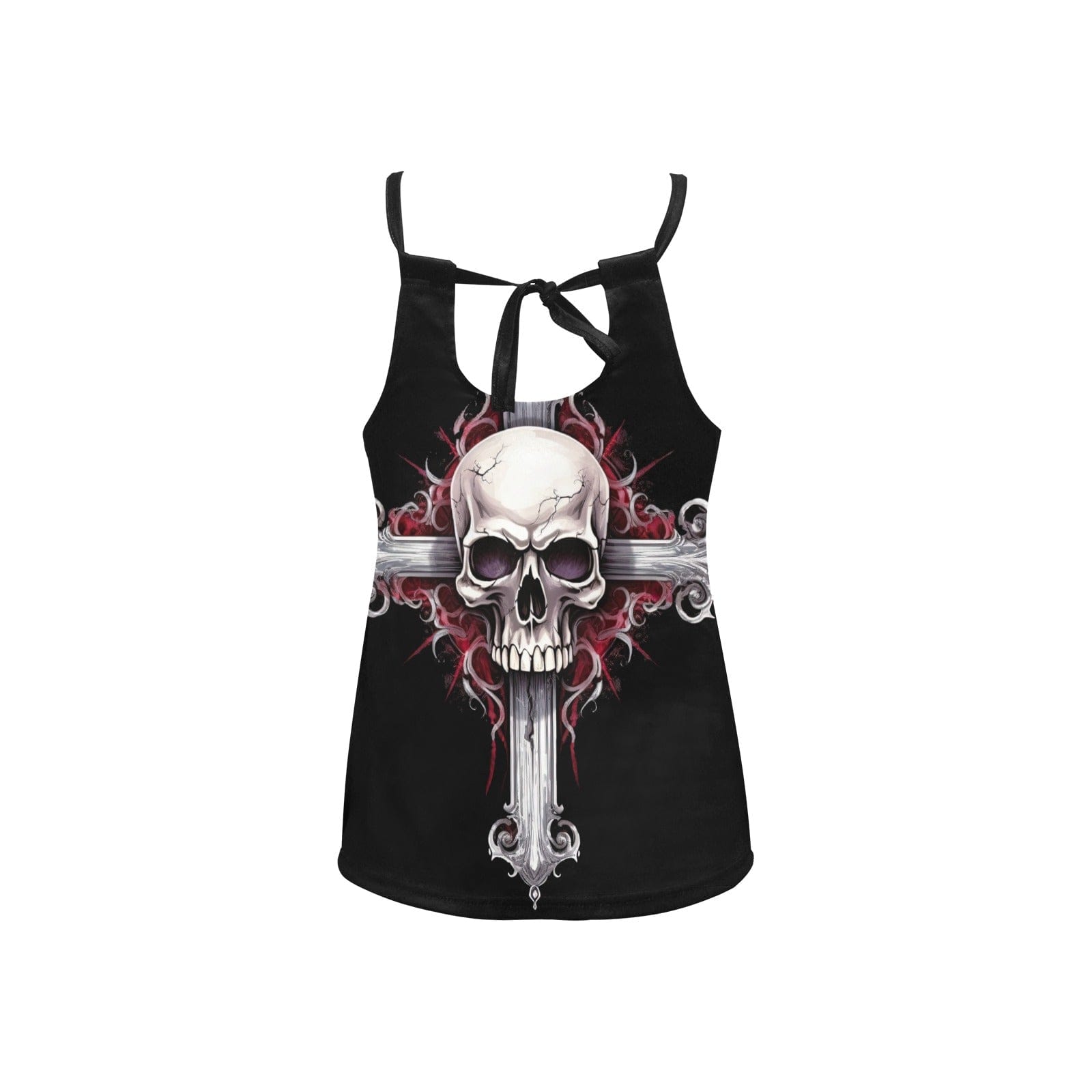 Women's Skull Cross Gothic Loose Spaghetti Strap Tank Top
