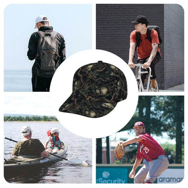 Skulls Intertwined with Thorny Vines Baseball Cap