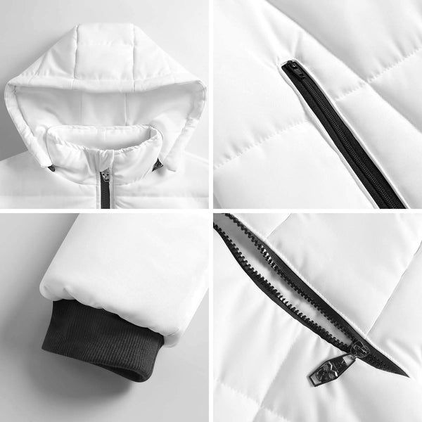 Women's Skull Floral Hooded Puffer Jacket