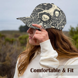 Skulls And Vines Adjustable Comfortable Fit Hat All Over Print Dad Cap