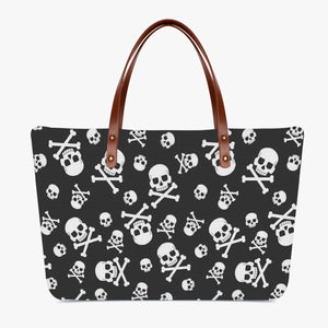 Black With White Skulls Classic Cloth Tote Bag