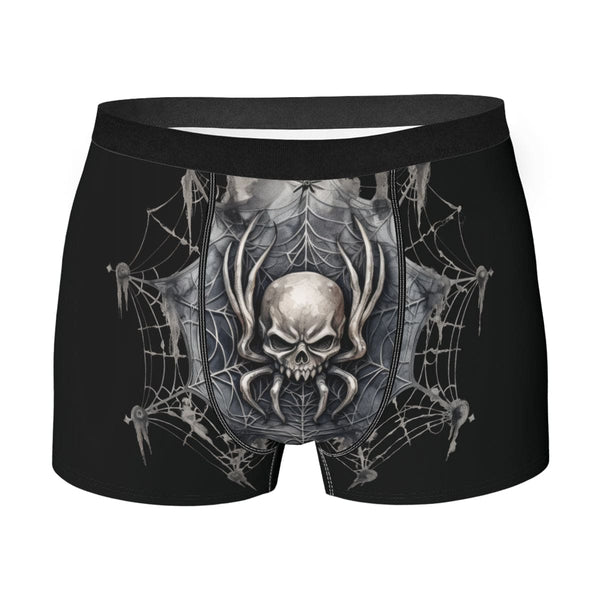 Gothic Skull Spiderweb Print Men's Underwear