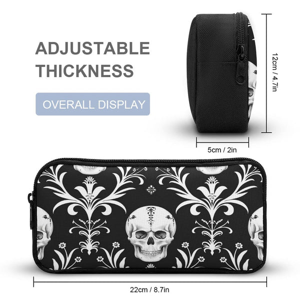 Experience the power of the Skull On Black Background Three Piece Backpack, Lunch Bag & Pencil Case