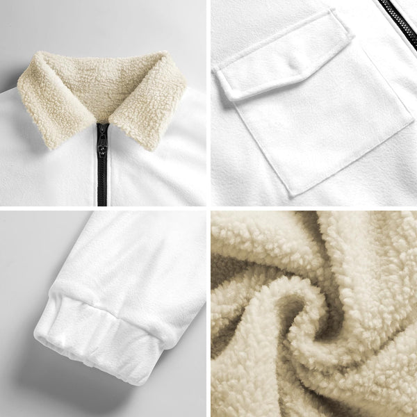 Women's Soft Pastel Floral Skull Patch Pocket Fleece Jacket