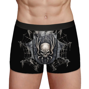 Gothic Skull Spiderweb Print Men's Underwear