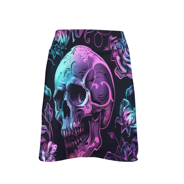 Women's Purple & Blue Skull Golf Skirt with Pocket