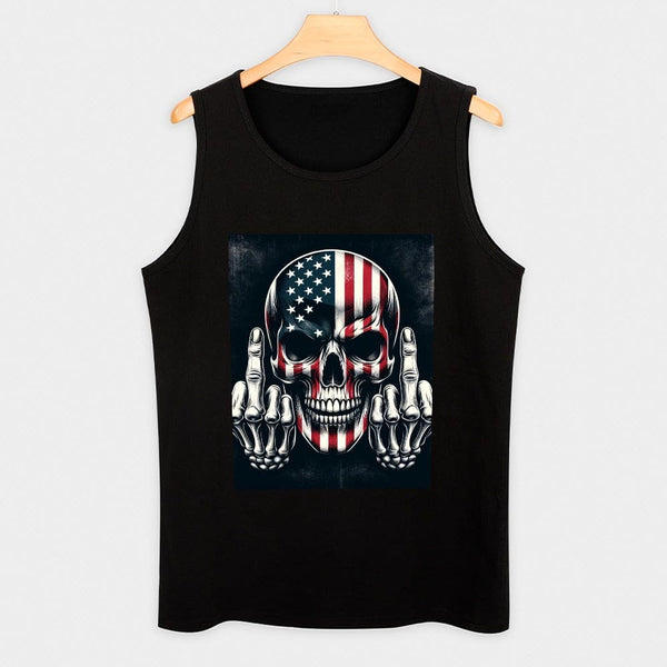 American Flag Skull Tank Top