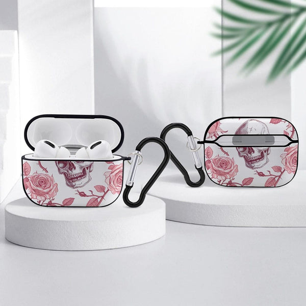 Skull And Pink Roses Apple AirPods Pro Headphone Cover