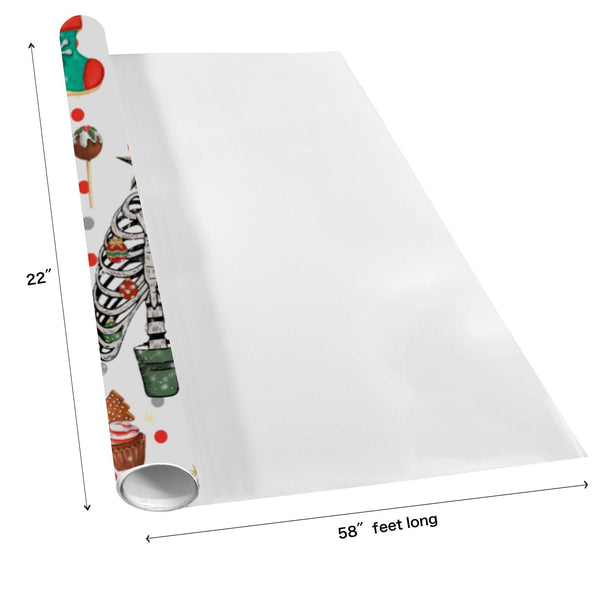 Dead inside but It's christmas Skull Wrapping Paper 58"x 22" 5 Rolls