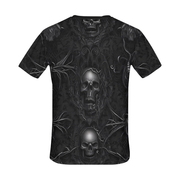Men's Black Skull Short Sleeve T-Shirt