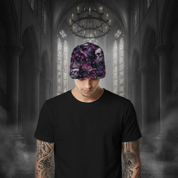 The Ethereal Mist Skull & Purple Orchid Classic Baseball Hat