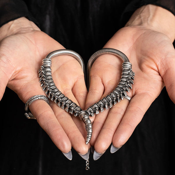 Boneframe Thoracic Collar Necklace – Gothic Ribcage Statement Piece