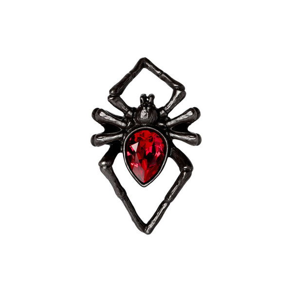 The Black Widow Crimson Crystal Spider Ring
