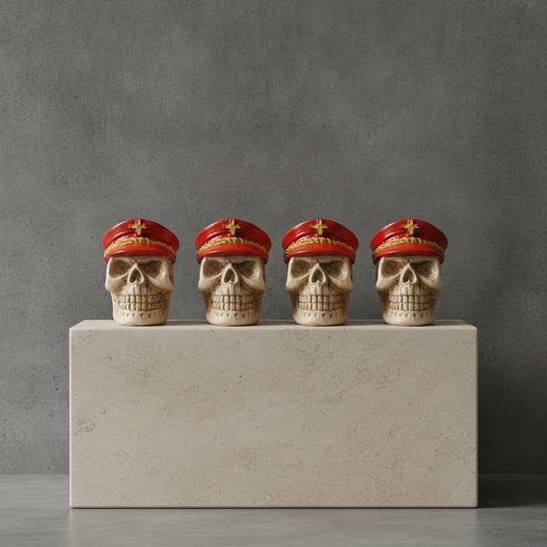 Skull With Red Hat 4Pcs/Set Universal Stem Valve Caps, Attractive Dustproof Car Accessories