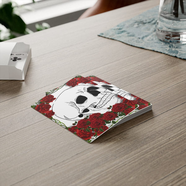 Skull Head Red Roses Poker Cards Playing Cards 2.5"x3.5"