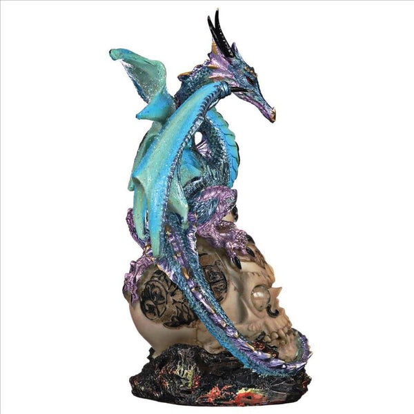 Dragon Sitting On Skull Illuminated Statue