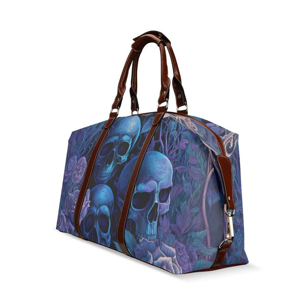 Blue Soft Purple Skulls Flight Bag