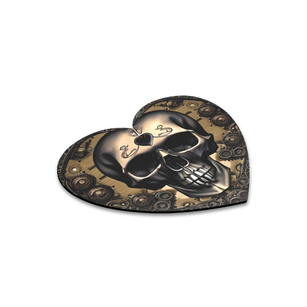 Gold Skull Heart Shaped Mousepad