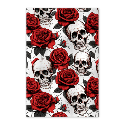 Skull Red Roses Round Diamond Decoration Painting Kit