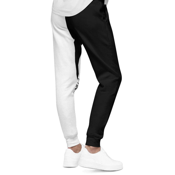 Women's Casual Black White Gothic Print Elastic Waist Pocket Wide Leg Pants