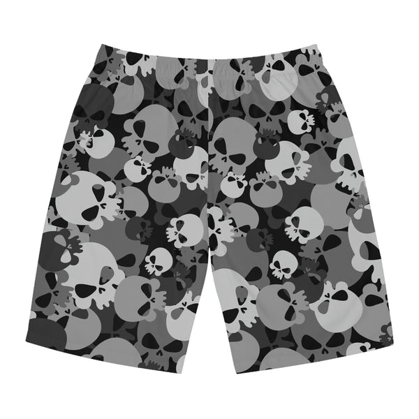 Men's Gray Skull Camo Board Shorts