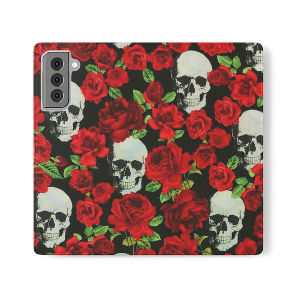 Skulls & Roses Flip Cases For iphone & Samsung