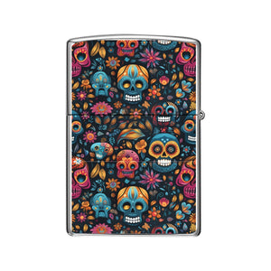 Colorful Skulls & Flowers Lighter Case