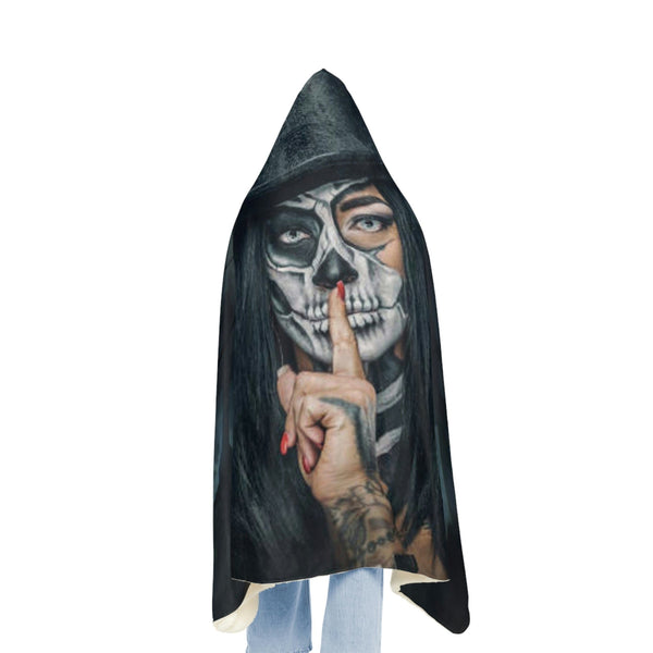 Skull Face Top Hat Hooded Blanket