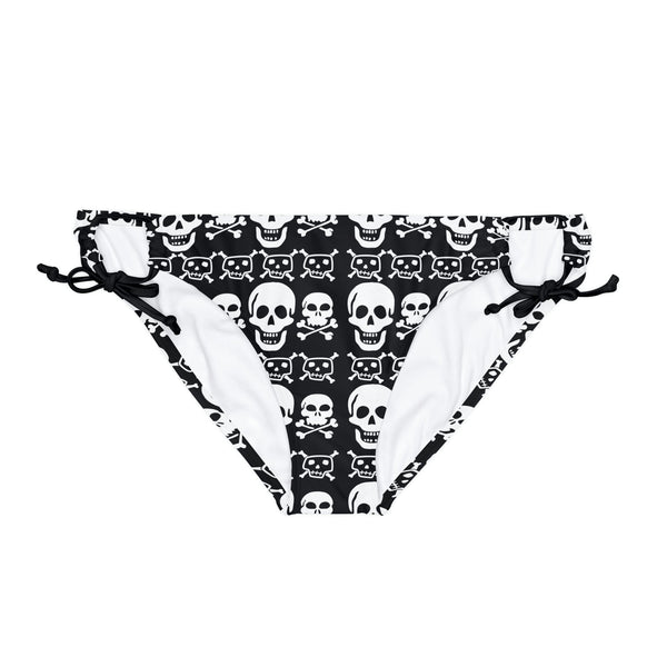 Skulls Crossbones Loop Tie Side Bikini Bottom