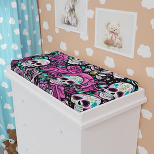 This Pink Floral Sugar Skulls Baby Changing Pad Cover Is A Must-Have For Any Parent