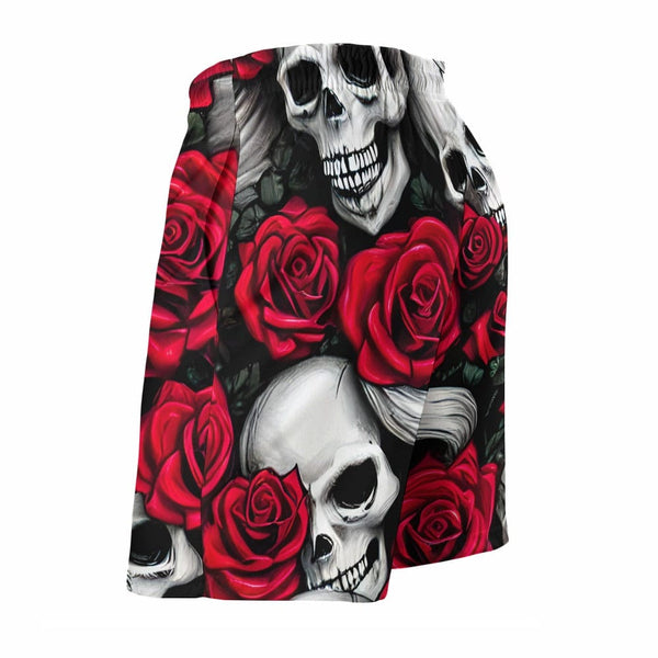Men's Skull Roses Casual Beach Shorts
