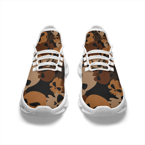 Men's Brown Camo Skulls Casual Running Shoes