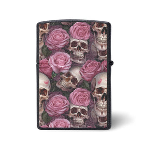 Skulls And Roses Stainless Steel Lighter Case