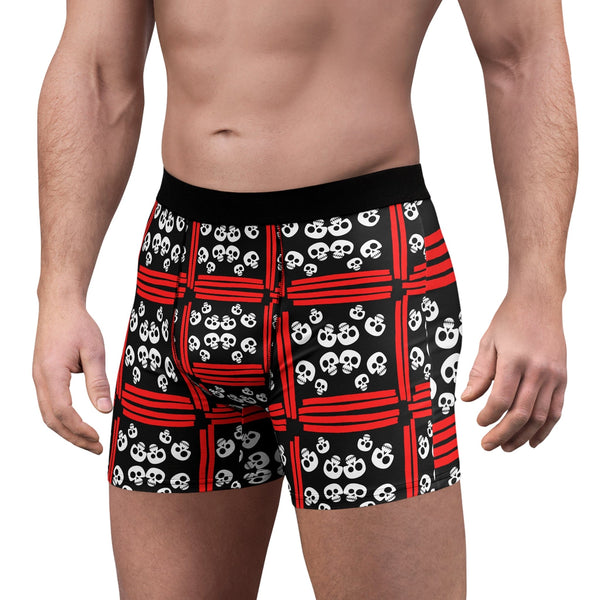 White Skull With Red Men's Boxer Briefs