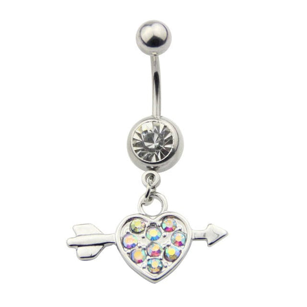 Heart Belly Button Ring Navel Piercing 4 Colors