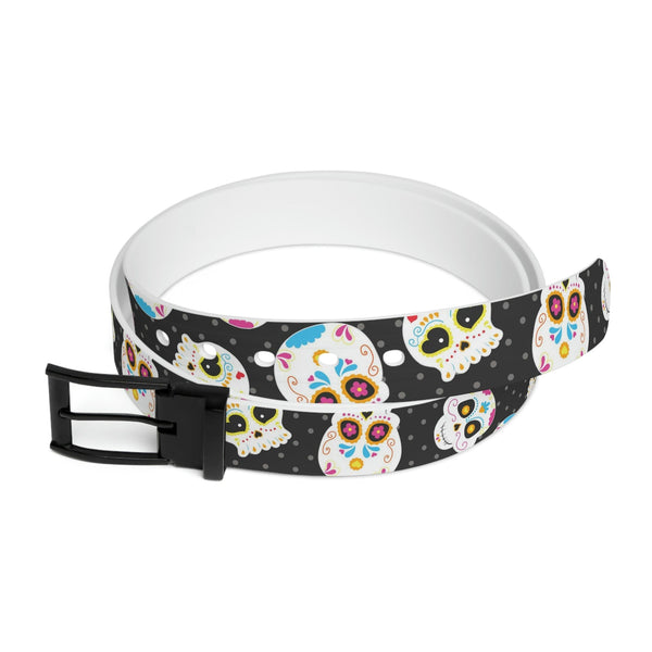 Sugar Skull Colorful Belt With Three Buckle Colors