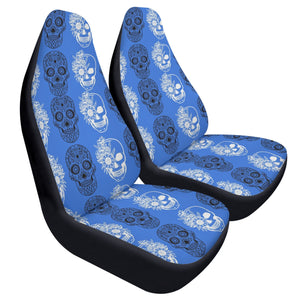 Blue Skulls Car Seat Covers (2 Pcs)