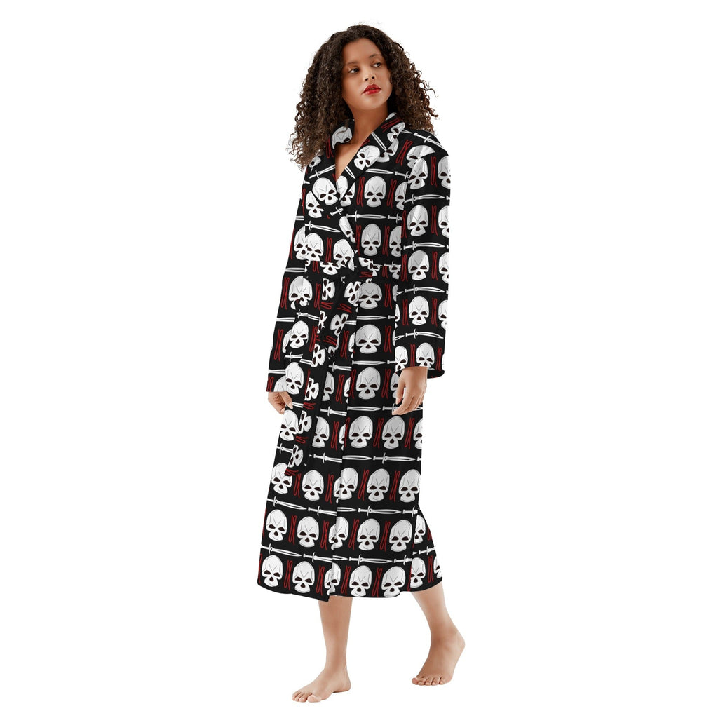 ladies skull dressing gown Skull Smoke Women's Short Kimono Robe-skull Pajamas-skull Robes-skull Clothing- Be Advised Robes Are Semi Thick Sexy See Through Style