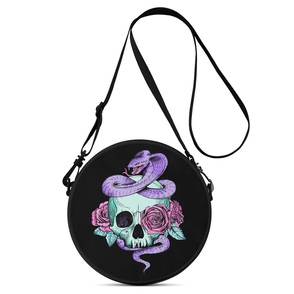 Skull Purple Snake Round Satchel Bags