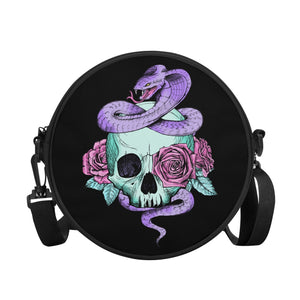 Skull Purple Snake Round Satchel Bags