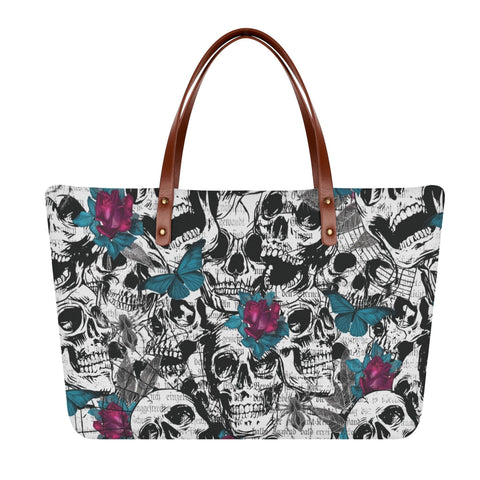 Women's Skull Floral Tote Bag
