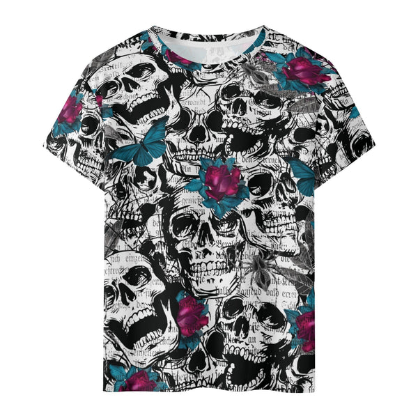 Kids Skulls All Over Print Short Sleeve T-Shirt