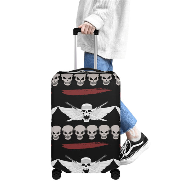Skull With Wings Polyester Luggage Cover
