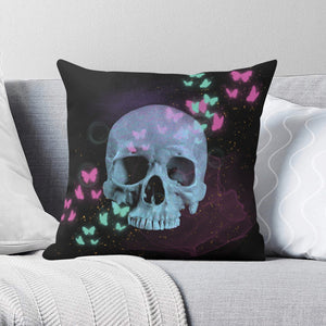 Skull Butterflies Double Side Printing Pillow Cover