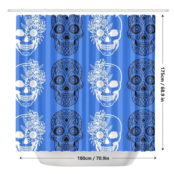 Blue Skulls Shower Curtain