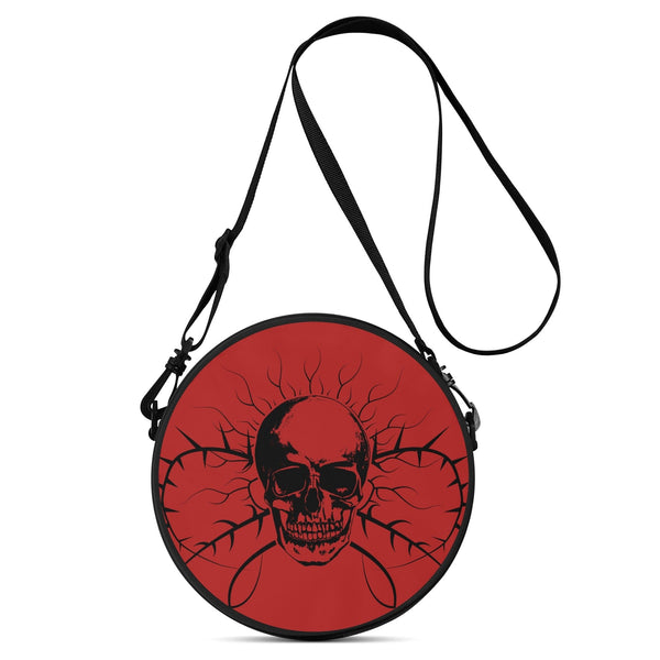 Skull Barb Wire Round Satchel Bags