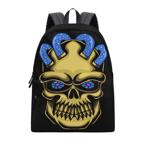 Gold Skull Blue Eyes Cotton Backpack