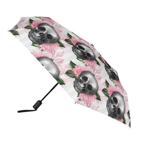 Pink Floral Slulls Lightweight Auto Open & Close Umbrella