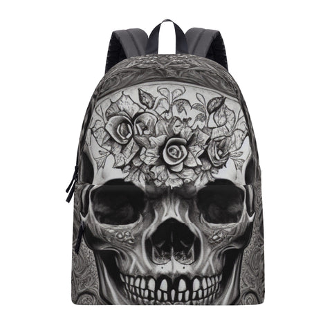 Gray Skull Face Backpack
